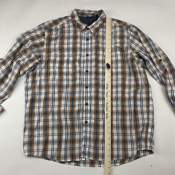Wrangler Outdoors Multicolor Plaid Button Up Shirt L/S Size XL Polyester Nylon - Picture 3 of 11